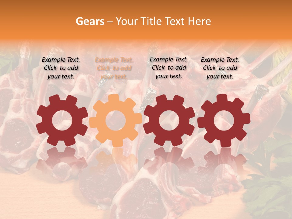 A Bunch Of Raw Meat Sitting On Top Of A Wooden Table PowerPoint Template