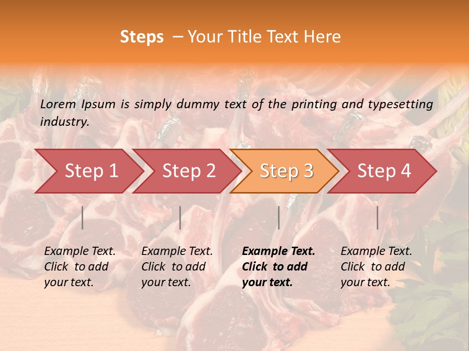 A Bunch Of Raw Meat Sitting On Top Of A Wooden Table PowerPoint Template