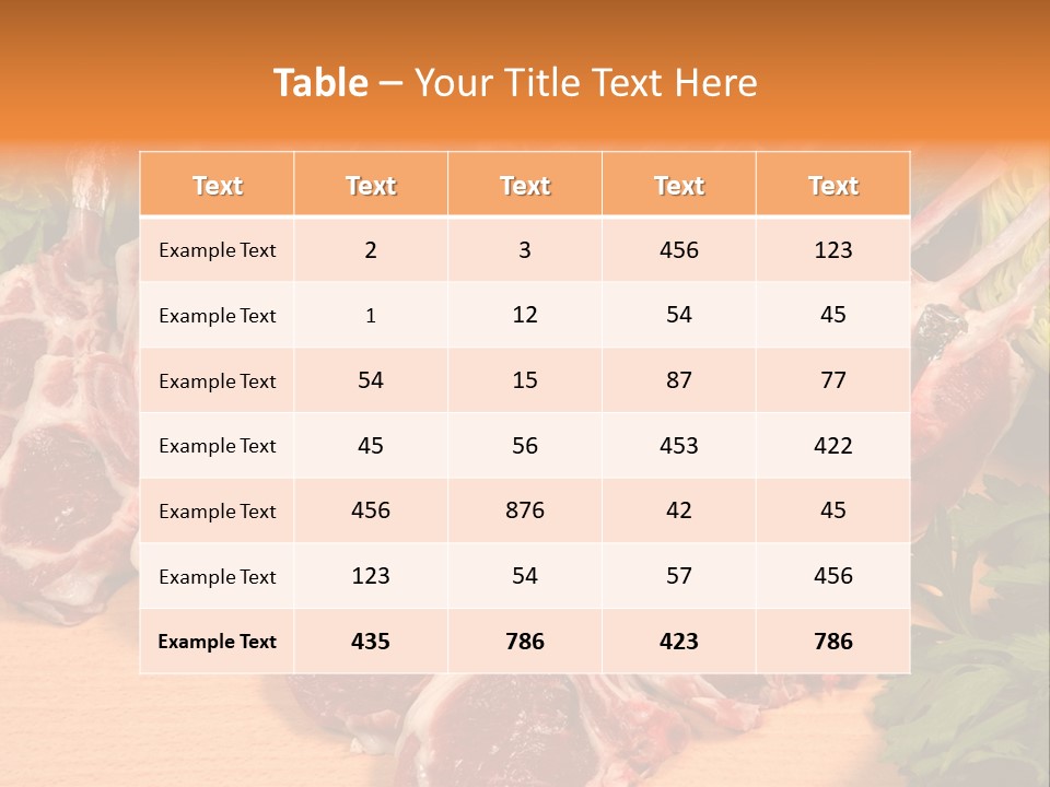 A Bunch Of Raw Meat Sitting On Top Of A Wooden Table PowerPoint Template