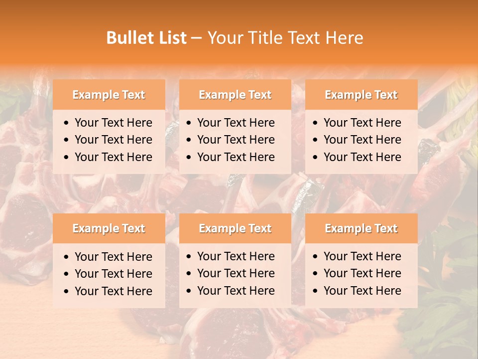 A Bunch Of Raw Meat Sitting On Top Of A Wooden Table PowerPoint Template