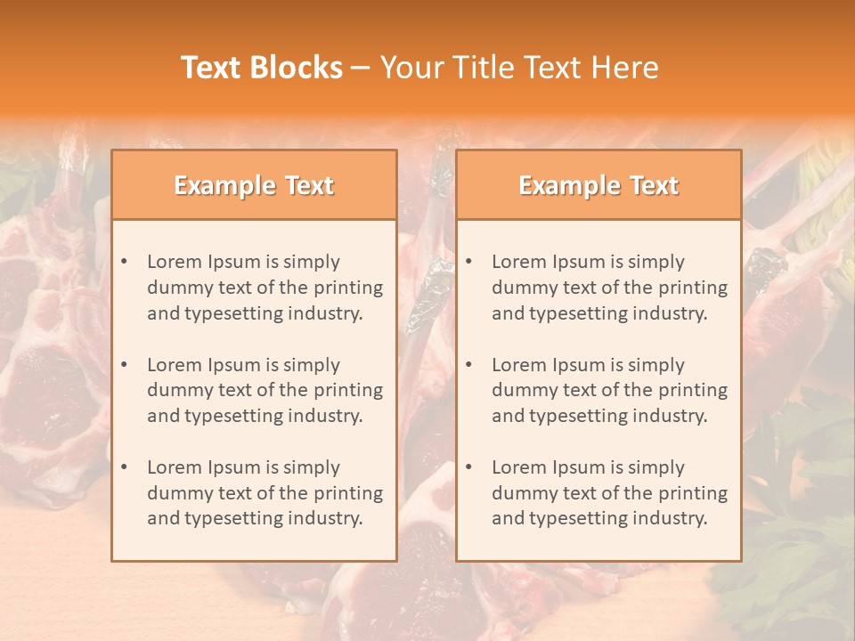 A Bunch Of Raw Meat Sitting On Top Of A Wooden Table PowerPoint Template