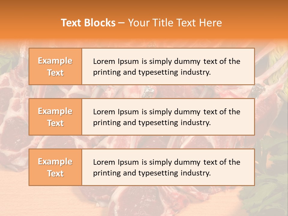 A Bunch Of Raw Meat Sitting On Top Of A Wooden Table PowerPoint Template