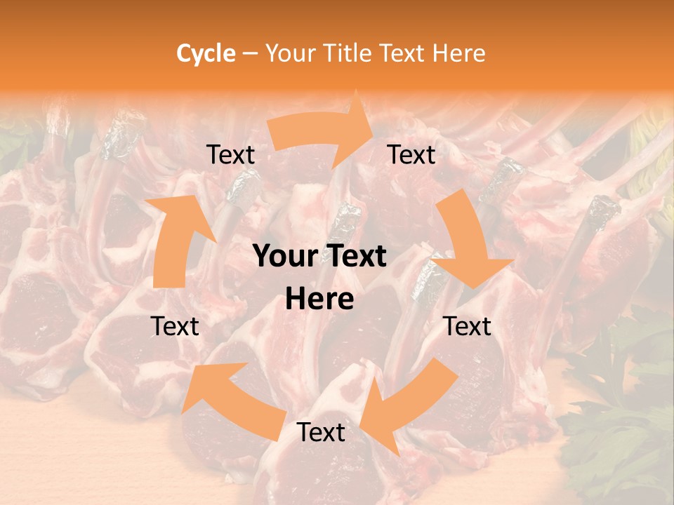 A Bunch Of Raw Meat Sitting On Top Of A Wooden Table PowerPoint Template