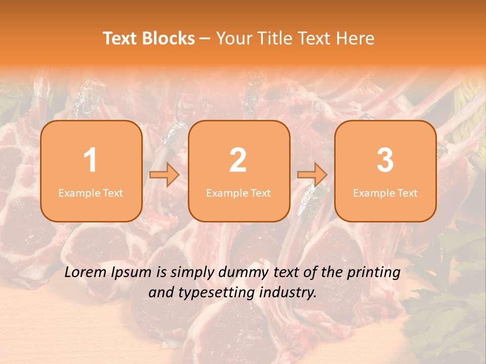 A Bunch Of Raw Meat Sitting On Top Of A Wooden Table PowerPoint Template