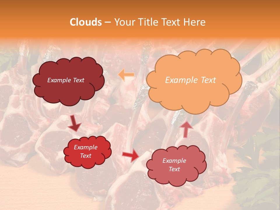 A Bunch Of Raw Meat Sitting On Top Of A Wooden Table PowerPoint Template