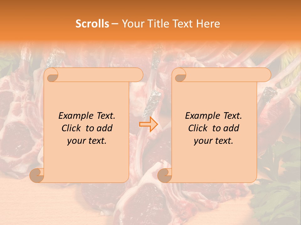 A Bunch Of Raw Meat Sitting On Top Of A Wooden Table PowerPoint Template