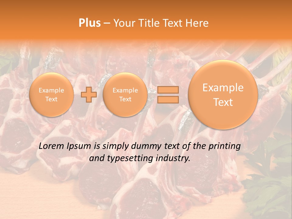 A Bunch Of Raw Meat Sitting On Top Of A Wooden Table PowerPoint Template