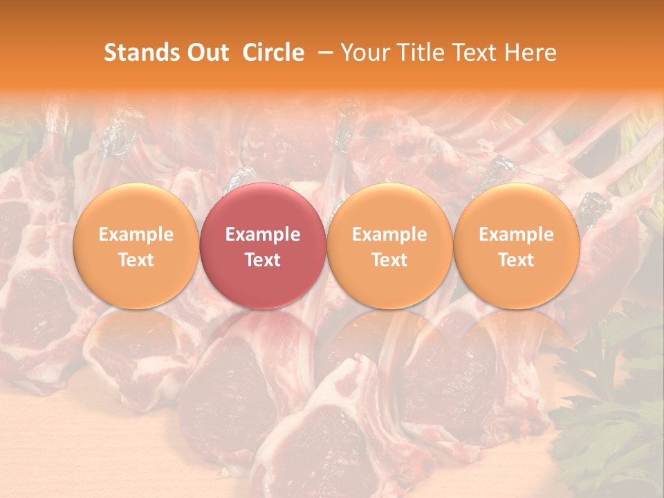 A Bunch Of Raw Meat Sitting On Top Of A Wooden Table PowerPoint Template