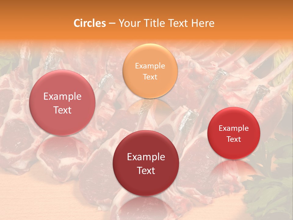 A Bunch Of Raw Meat Sitting On Top Of A Wooden Table PowerPoint Template