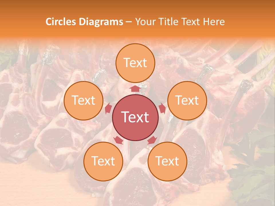 A Bunch Of Raw Meat Sitting On Top Of A Wooden Table PowerPoint Template