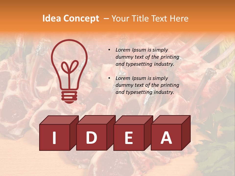 A Bunch Of Raw Meat Sitting On Top Of A Wooden Table PowerPoint Template