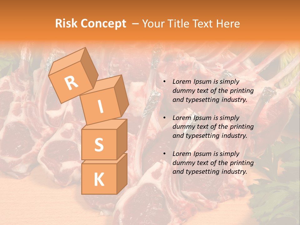 A Bunch Of Raw Meat Sitting On Top Of A Wooden Table PowerPoint Template