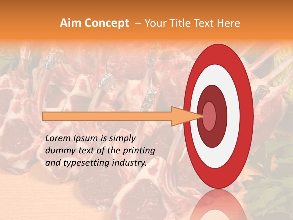 A Bunch Of Raw Meat Sitting On Top Of A Wooden Table PowerPoint Template