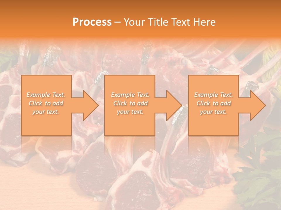 A Bunch Of Raw Meat Sitting On Top Of A Wooden Table PowerPoint Template