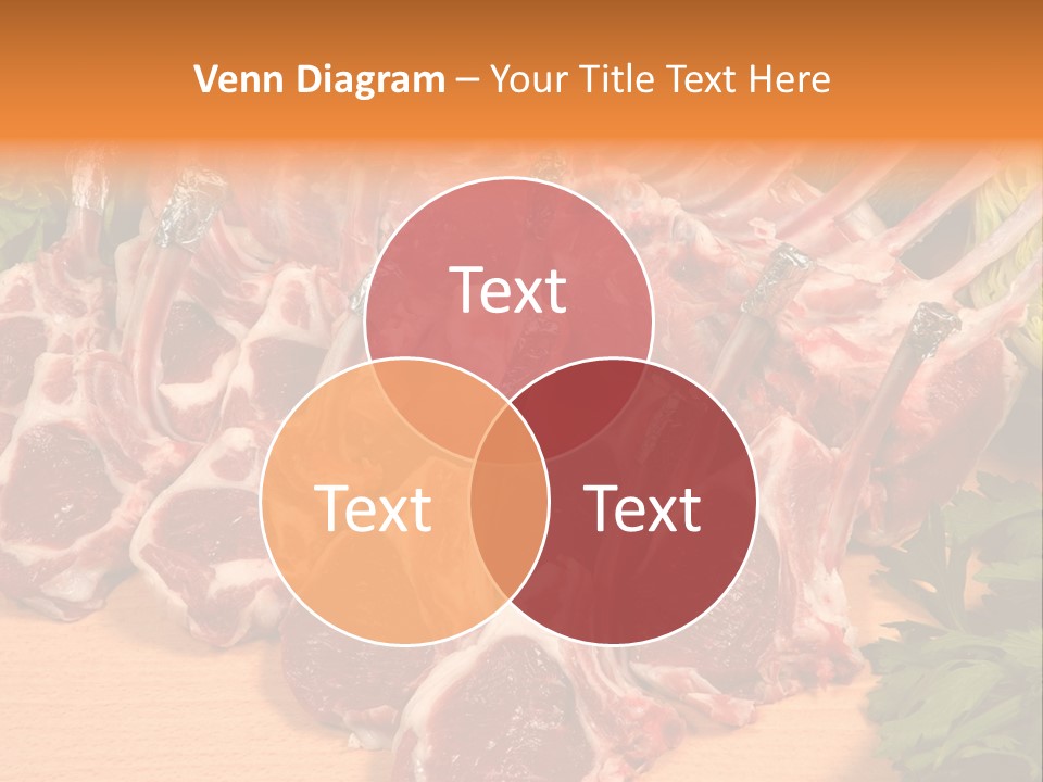 A Bunch Of Raw Meat Sitting On Top Of A Wooden Table PowerPoint Template