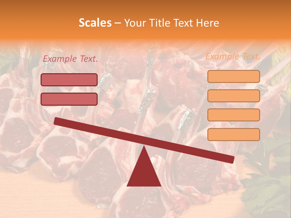 A Bunch Of Raw Meat Sitting On Top Of A Wooden Table PowerPoint Template
