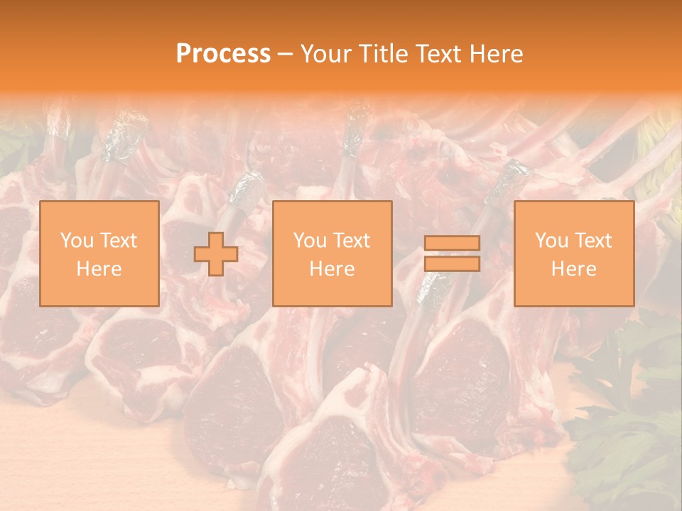 A Bunch Of Raw Meat Sitting On Top Of A Wooden Table PowerPoint Template