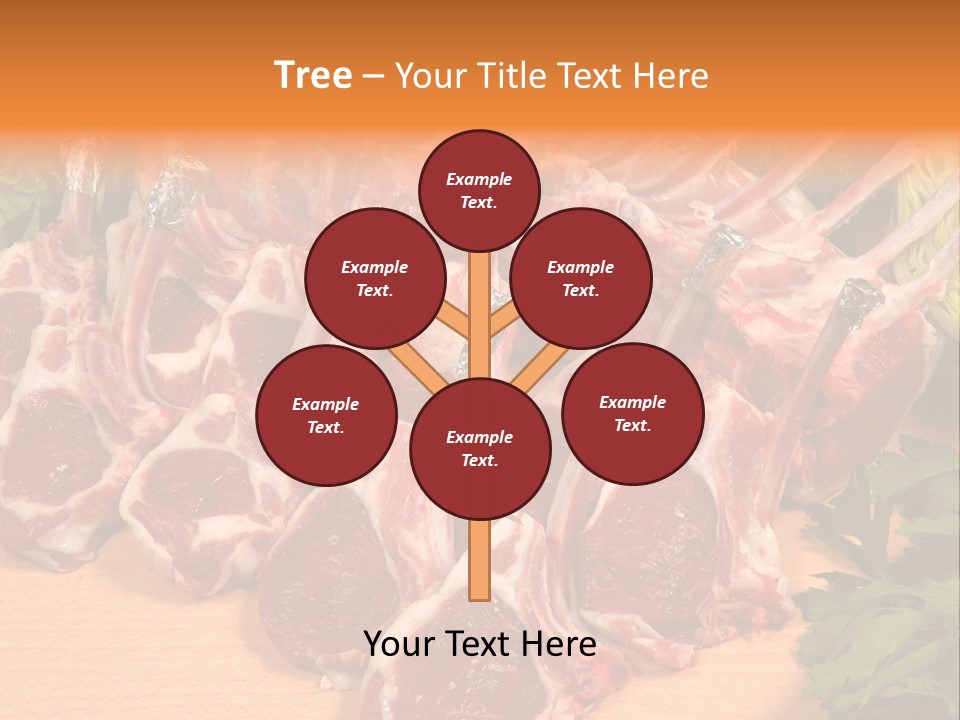 A Bunch Of Raw Meat Sitting On Top Of A Wooden Table PowerPoint Template
