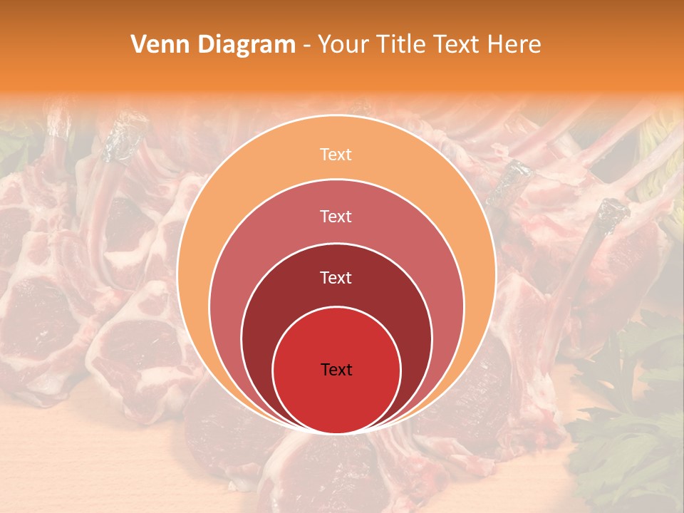 A Bunch Of Raw Meat Sitting On Top Of A Wooden Table PowerPoint Template