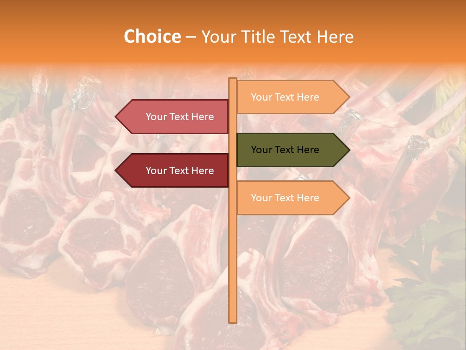A Bunch Of Raw Meat Sitting On Top Of A Wooden Table PowerPoint Template