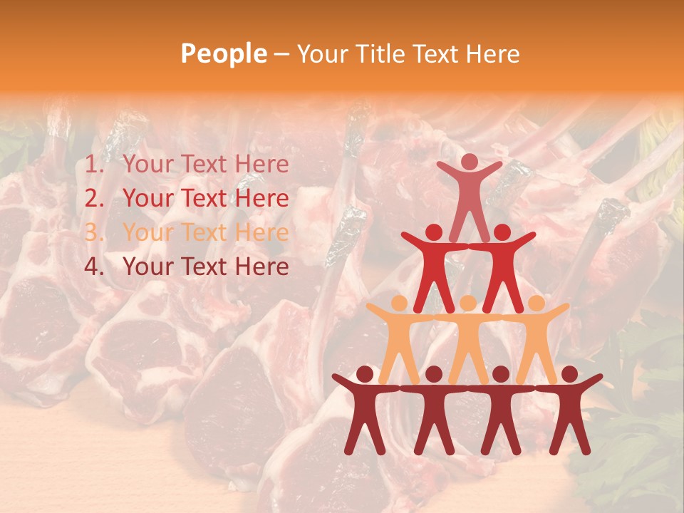 A Bunch Of Raw Meat Sitting On Top Of A Wooden Table PowerPoint Template