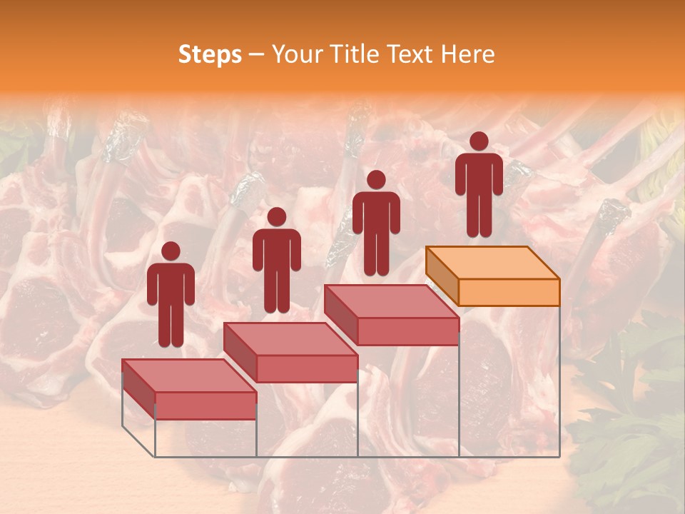 A Bunch Of Raw Meat Sitting On Top Of A Wooden Table PowerPoint Template