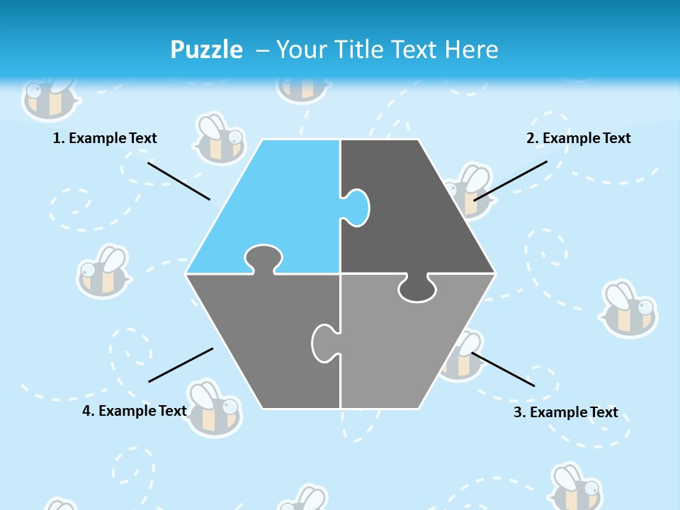 A Group Of Bees Flying Through The Air PowerPoint Template