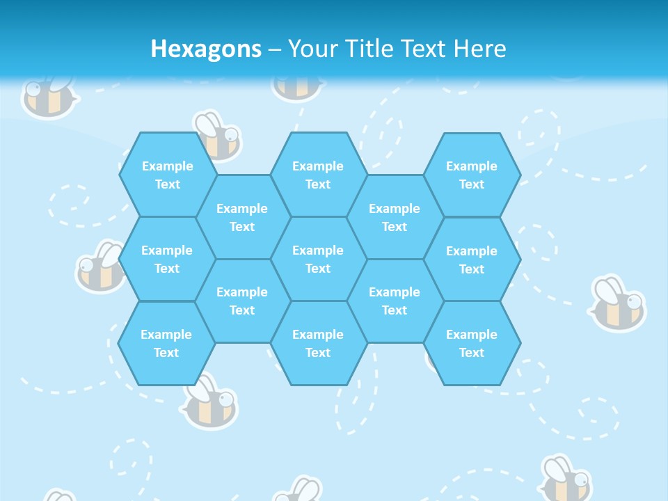 A Group Of Bees Flying Through The Air PowerPoint Template