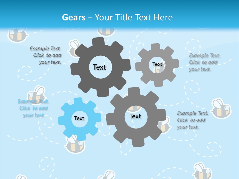 A Group Of Bees Flying Through The Air PowerPoint Template