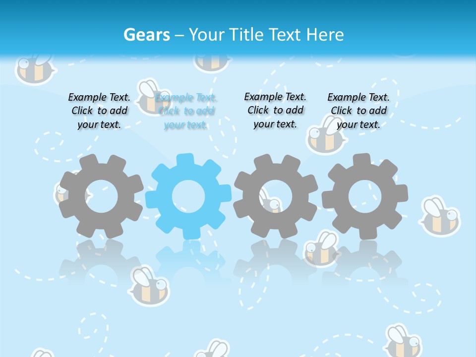 A Group Of Bees Flying Through The Air PowerPoint Template