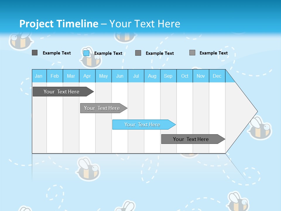 A Group Of Bees Flying Through The Air PowerPoint Template