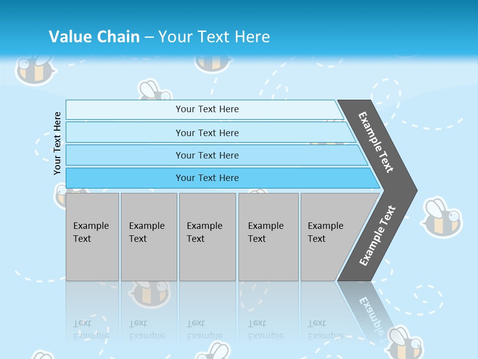 A Group Of Bees Flying Through The Air PowerPoint Template