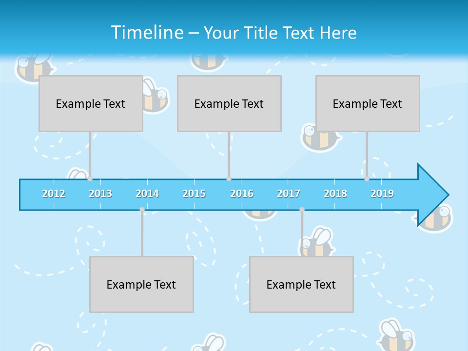 A Group Of Bees Flying Through The Air PowerPoint Template