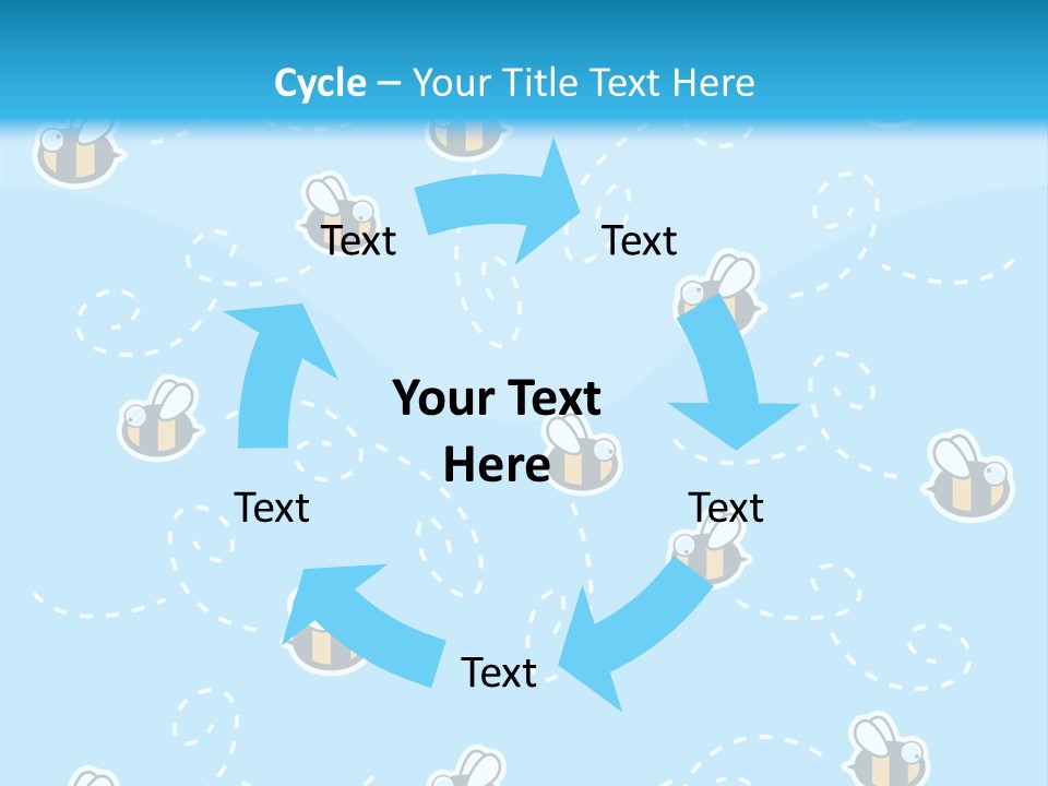 A Group Of Bees Flying Through The Air PowerPoint Template