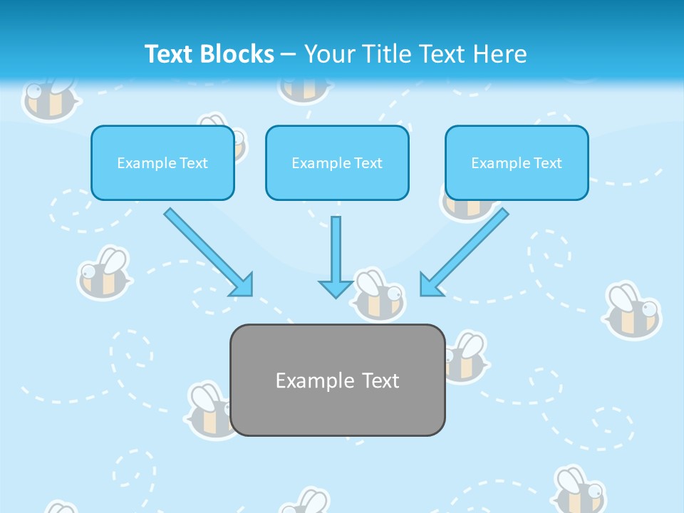 A Group Of Bees Flying Through The Air PowerPoint Template