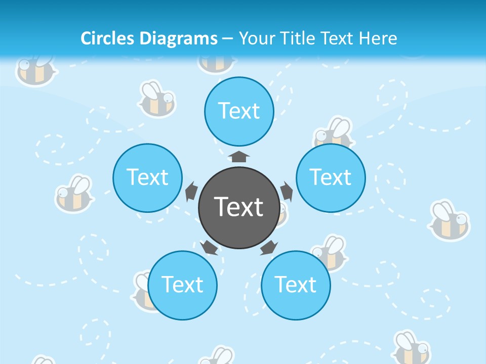 A Group Of Bees Flying Through The Air PowerPoint Template