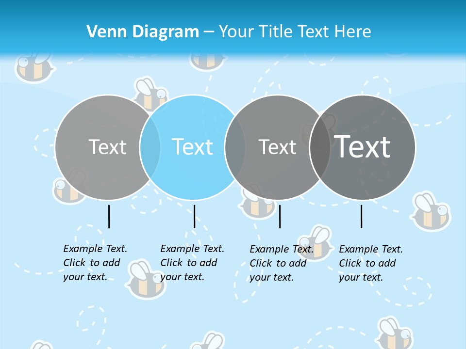 A Group Of Bees Flying Through The Air PowerPoint Template
