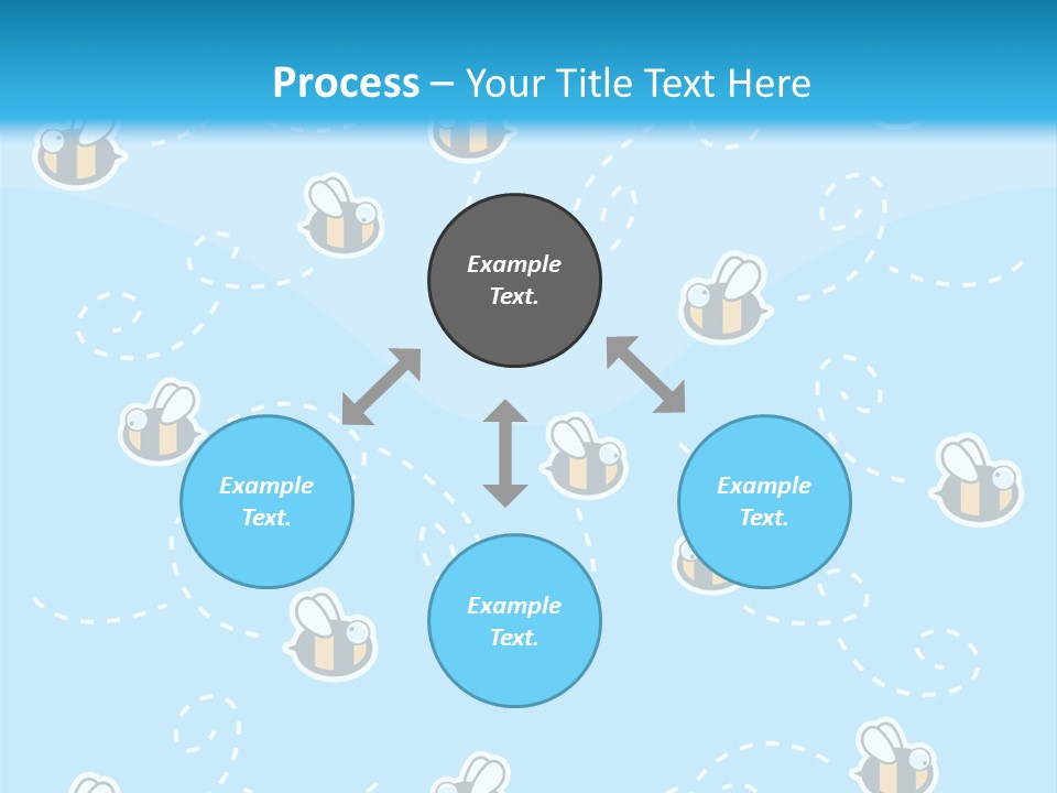A Group Of Bees Flying Through The Air PowerPoint Template