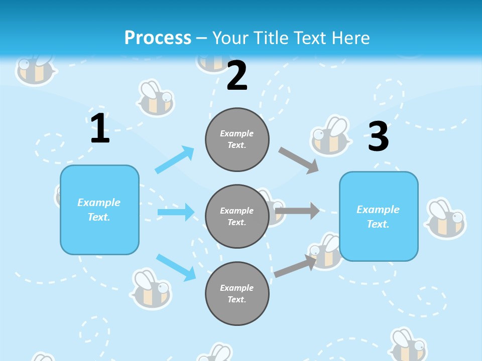 A Group Of Bees Flying Through The Air PowerPoint Template