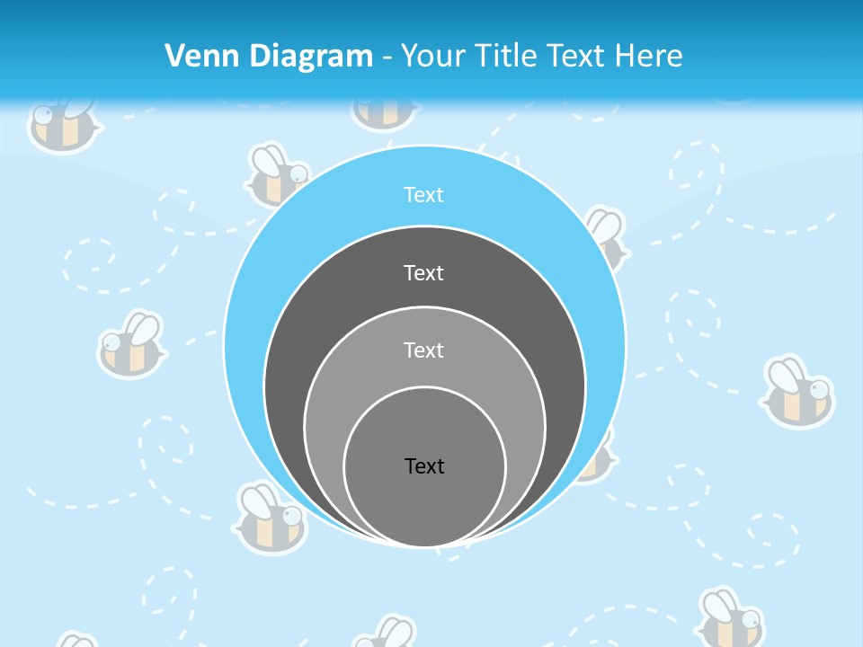 A Group Of Bees Flying Through The Air PowerPoint Template