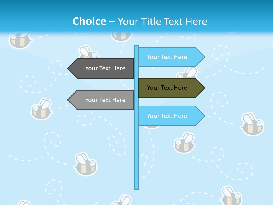 A Group Of Bees Flying Through The Air PowerPoint Template