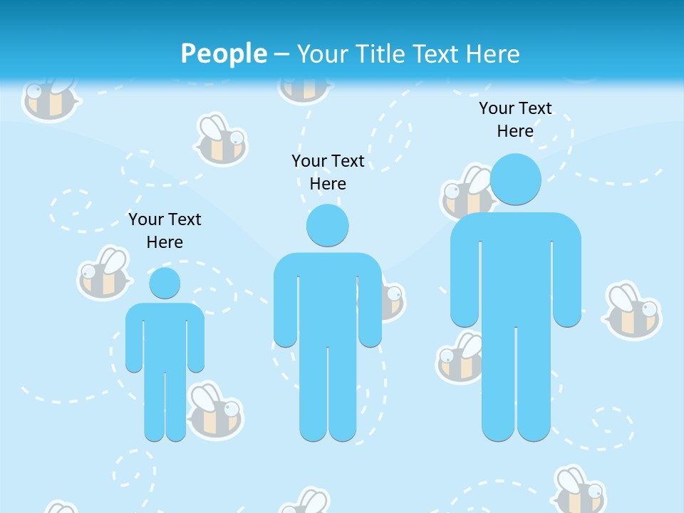 A Group Of Bees Flying Through The Air PowerPoint Template