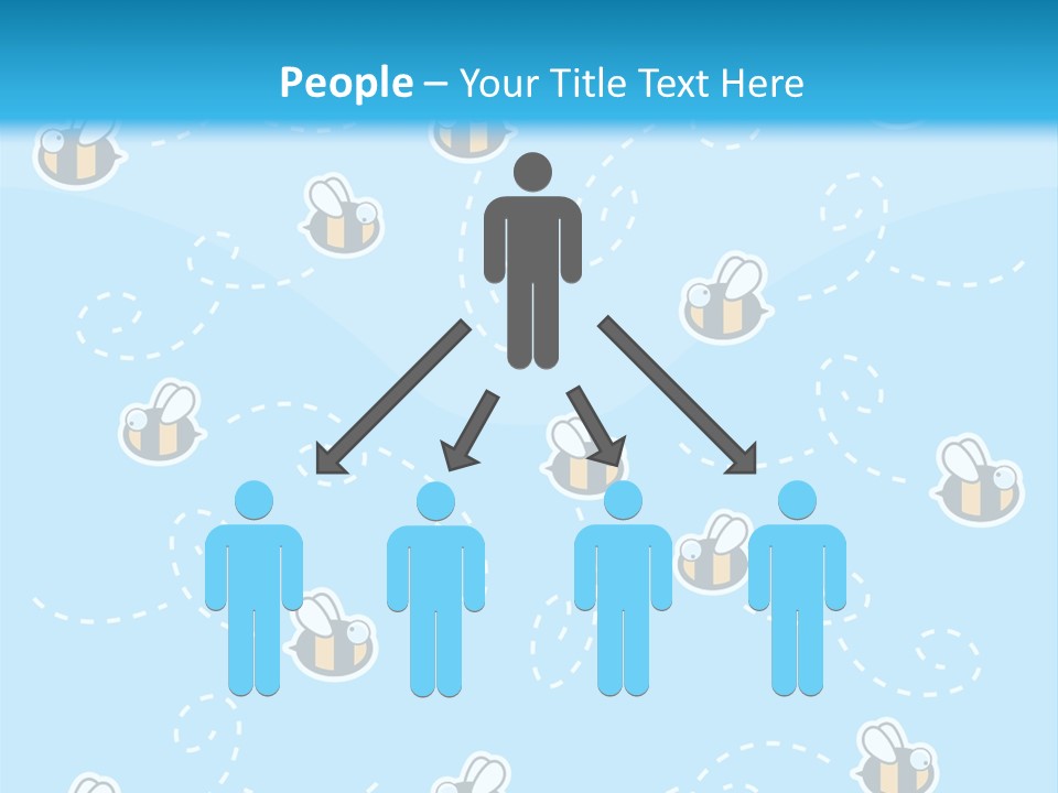 A Group Of Bees Flying Through The Air PowerPoint Template