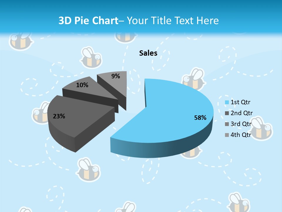 A Group Of Bees Flying Through The Air PowerPoint Template