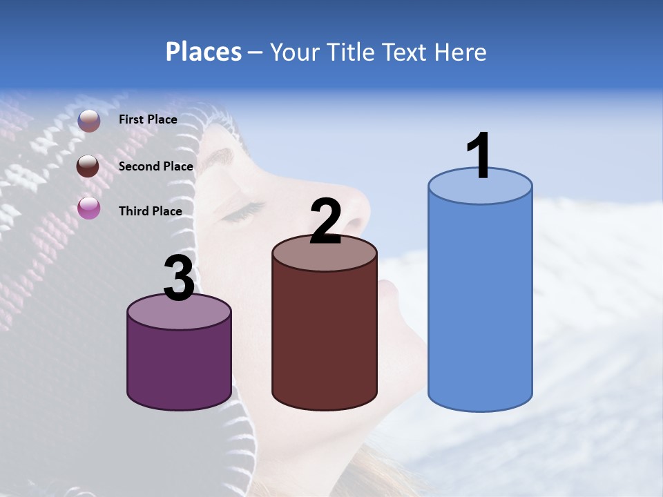 Side View Of Young Woman Enjoying Mountain PowerPoint Template