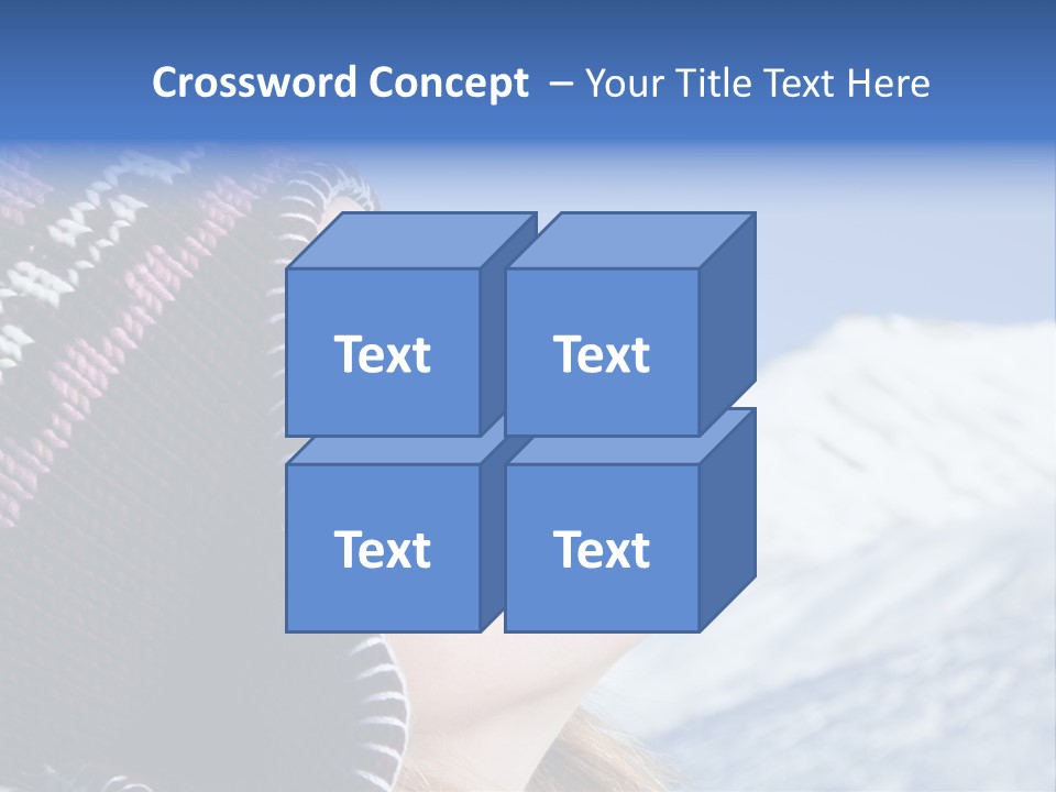 Side View Of Young Woman Enjoying Mountain PowerPoint Template