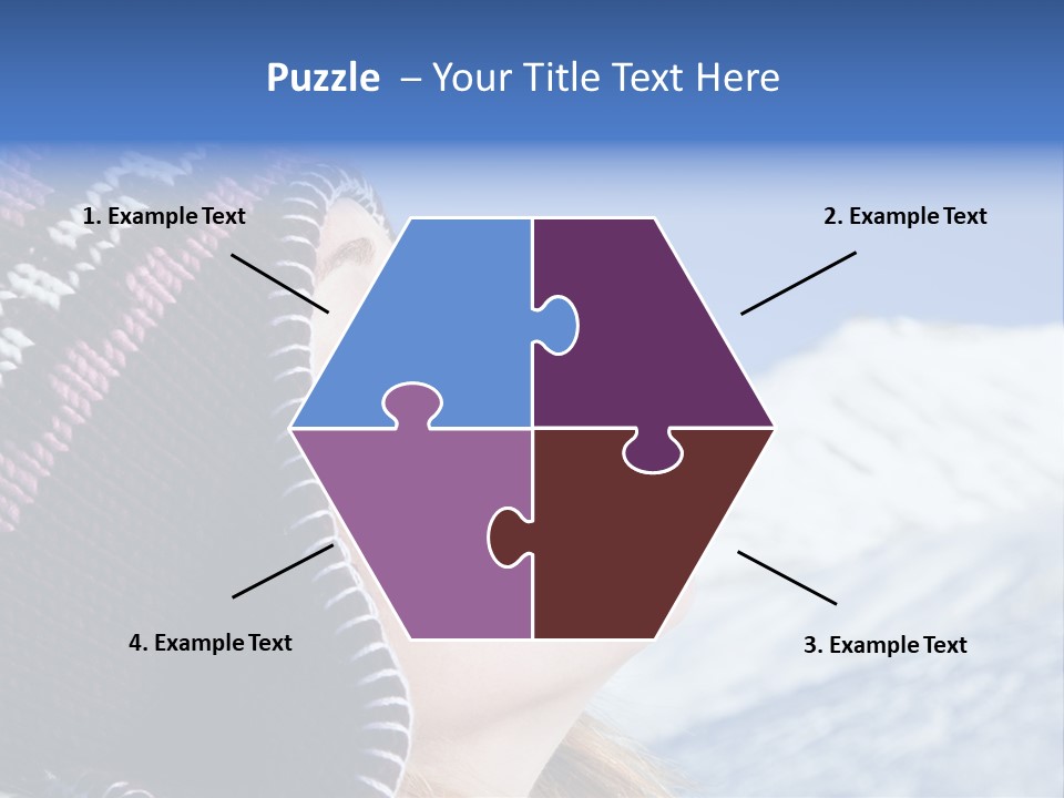 Side View Of Young Woman Enjoying Mountain PowerPoint Template