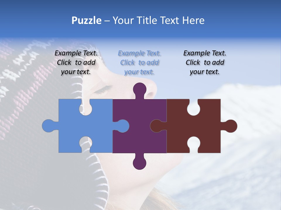 Side View Of Young Woman Enjoying Mountain PowerPoint Template