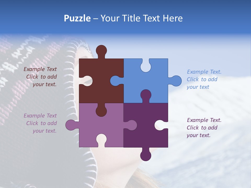 Side View Of Young Woman Enjoying Mountain PowerPoint Template