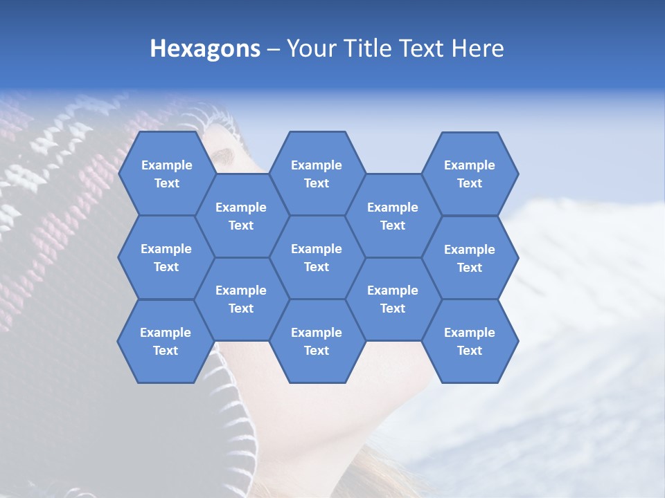 Side View Of Young Woman Enjoying Mountain PowerPoint Template